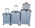 SMTE - Silver HardShell Luggage SetABS,Spinner Wheel, Telescoping Handle