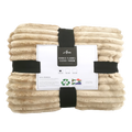 SMTE - Ribbed Flannel Fleece Throw - 180x200cm - Taupe
