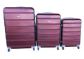 SMTE - 3 Piece Hard Outer Shell Premium Lightweight Luggage Set - Maroon