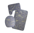 SMTE - Bathroom 3 Piece Bath Mat Toilet Seat Cover Set Non-Slip Absorbent Floor Mat - Grey