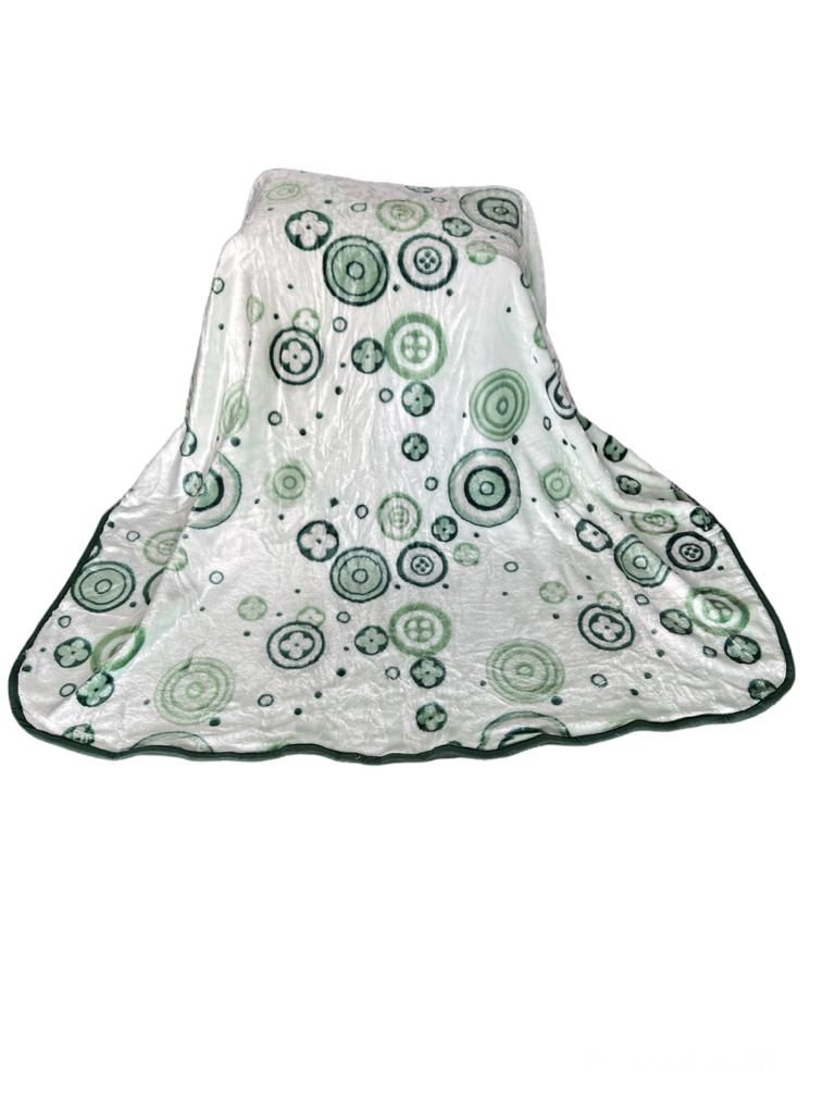 SMTE - Rainbow Mink Blanket - Green, White