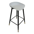 SMTE - Aia Quality Sturdy Square Bar Stool Black Legs 75cm - White