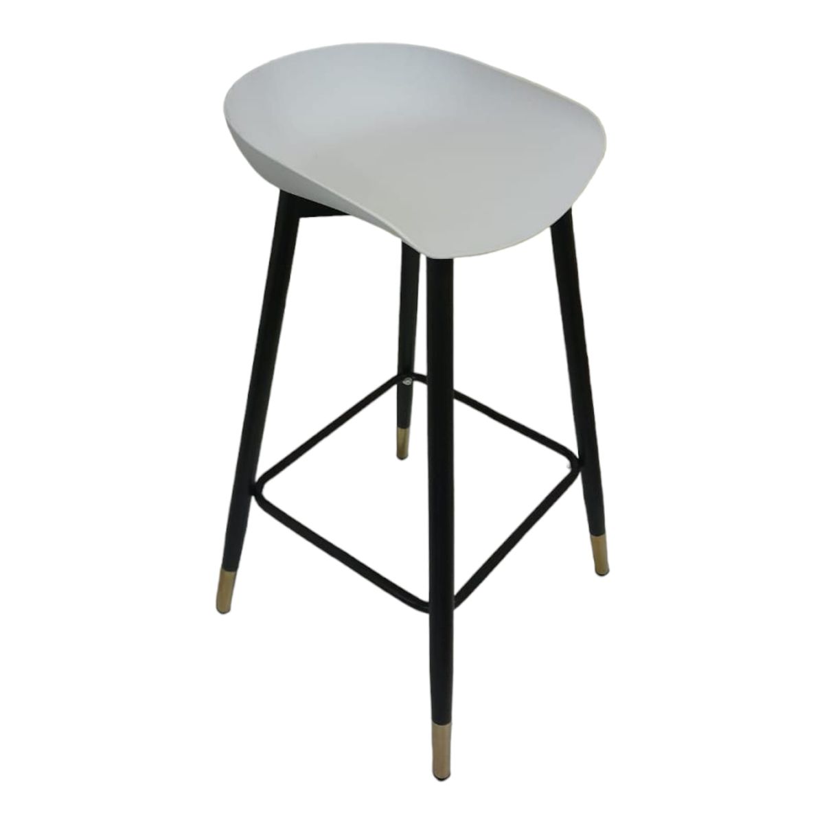 SMTE - Aia Quality Sturdy Square Bar Stool Black Legs 75cm - White