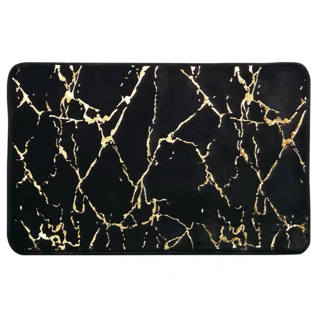 SMTE - Marble Pattern Bathroom Soft Mat Non-slip - Black