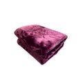 SMTE - Quality Queen Size Pure Mink Soft Blanket Embossed Pattern - Maroon