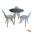 SMTE - White Chair with Black table with  KeychainSet With 3