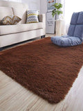 SMTE - Premium Fluffy Dark Brown Shaggy Carpet