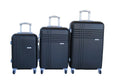 SMTE - 3Piece ABS Luggage SetLightweight Spinner Wheels, Matte Black Finish.