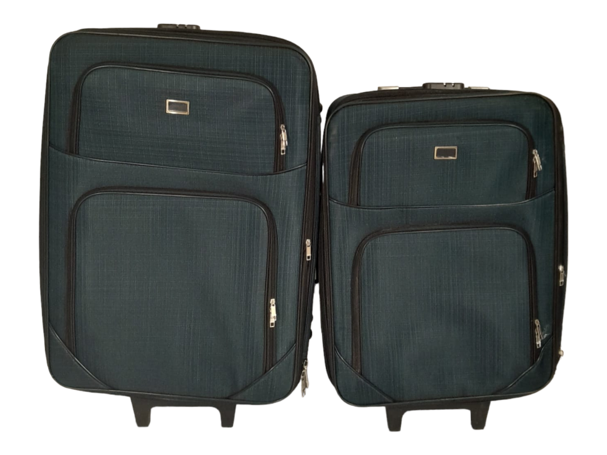 SMTE - 2 Piece Travel luggage Spinner- Fabric -Blue - 58 cm