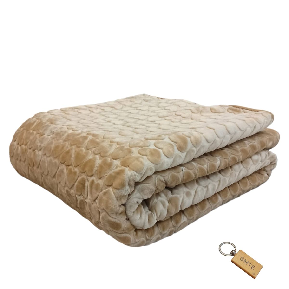 SMTE - Simple ComfortThe Plain 1 Ply Blanket and KeyringCream