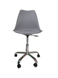 SMTE - A305W Grey Plastic Office Chair with Chrome Base and Wheels