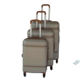 SMTE - Quality EXO Travel Luggage Bag Set and  Tieback - 3 Piece - Brown