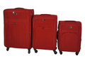 SMTE - Trolley 3 Piece Travel Luggage Spinner -Fabric - Red