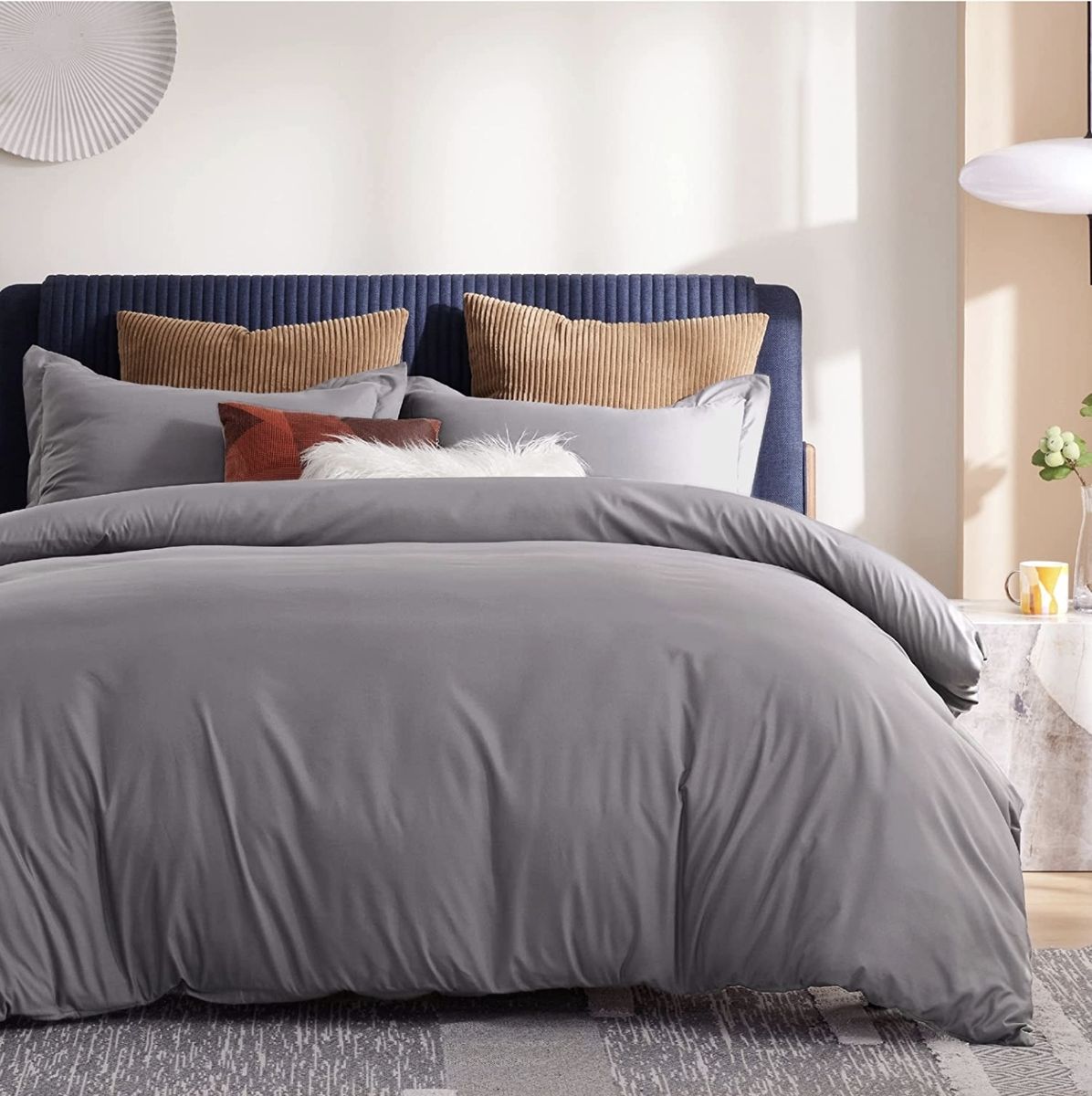 SMTE - High Quality Fabric Ace Premium Duvet Covet Set - Grey - Double