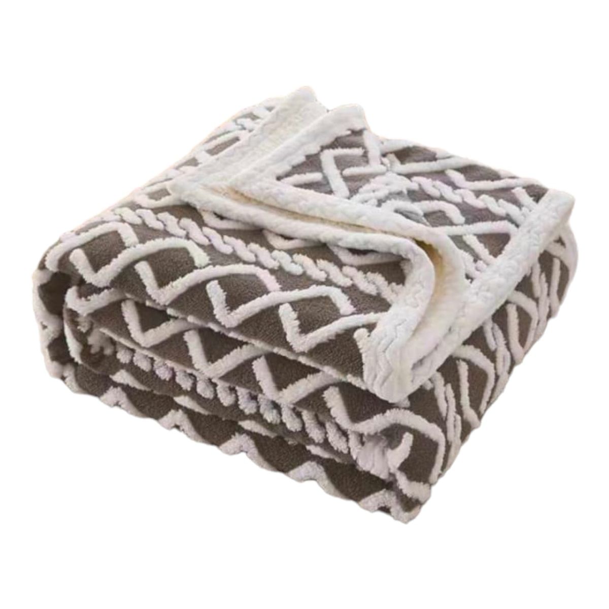 SMTE - Soft Sherpa Blanket Queen SizeBrown