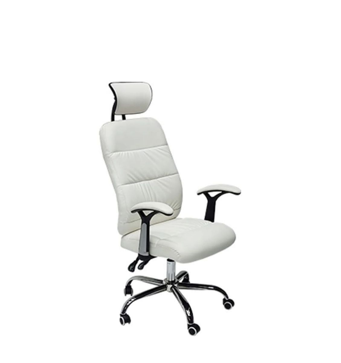 SMTE - Sastro - 2 PU Leather Reclining Office Chair with Head And Arm rests - White