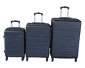 SMTE - Black 3Piece ABS Hard Shell Luggage Set Spinner Wheels&Telescoping Handles