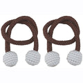 SMTE - 2 Set Curtain Magnetic Pearl Ties - Dark Brown