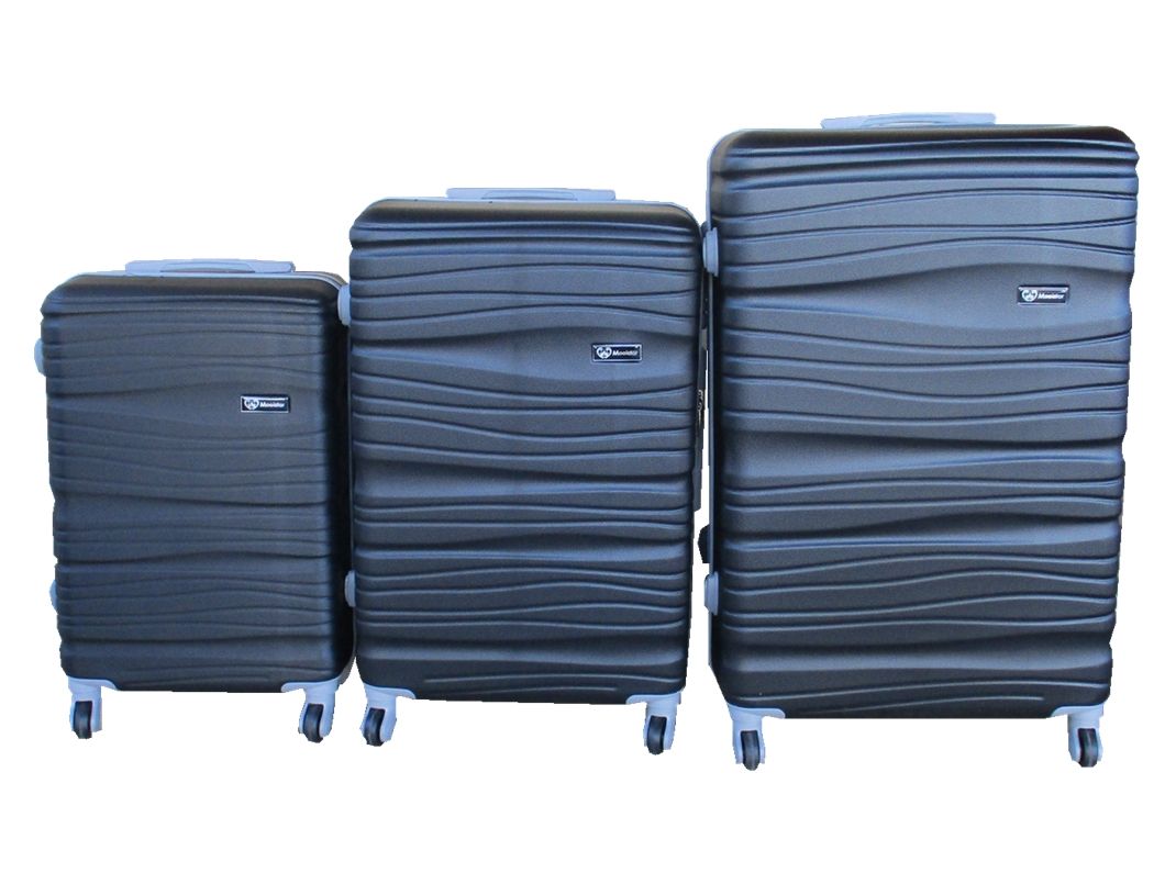 SMTE - 3 Piece Travel 30-Inch Luggage Suitcase Bag Se t- Stylish - Black
