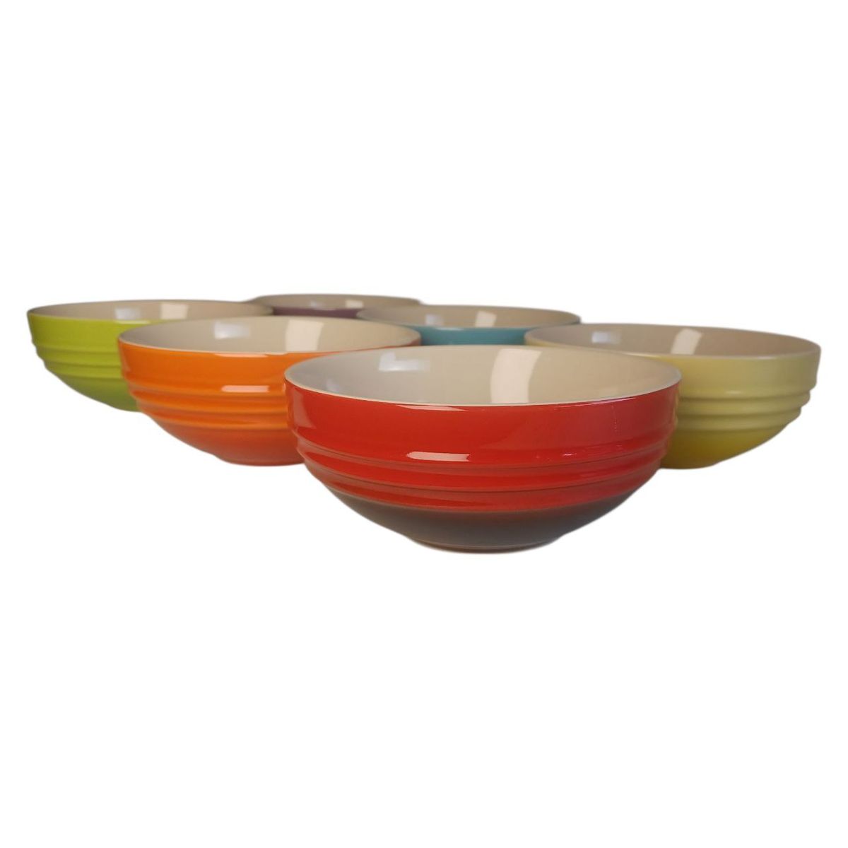 SMTE - Set of 6 Colourful Soup Bowls580ml (Rainbow)