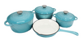 SMTE - Daska Home - New Design Dutch Pot Cookware Sets Cast Iron - 7 Piece - Light Blue
