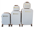 SMTE - MOOI 5Piece White ABS Luggage Set with TSA Lock and Spinner Wheels