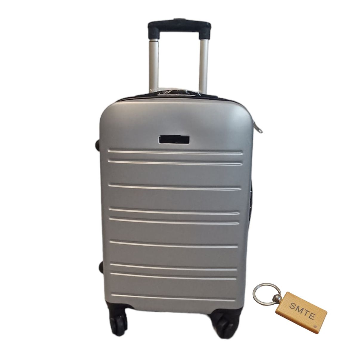 SMTE - Durable Elegance: Suitcase Small 55cm with  Keyring1 PieceSilver