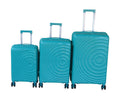 SMTE - Unbreakable Bright Turquoise 3Piece Luggage SetHard Shell and Lock