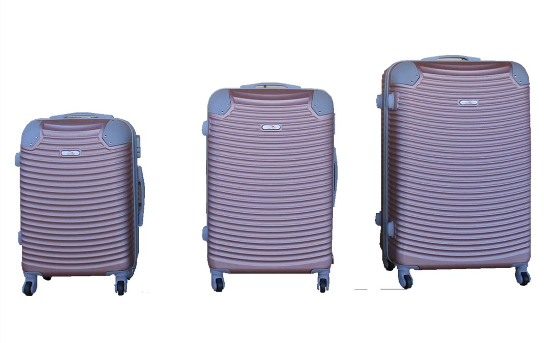 SMTE - 3 Piece Hard Outer Shell Lightweight Luggage Set - Rose Gold
