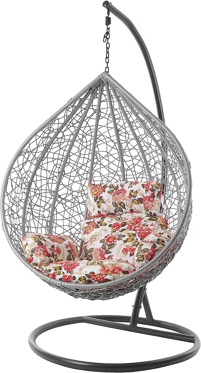 SMTE - Hanging Chairs Patio / Garden / Balcony Swing Chairs - Grey Colour