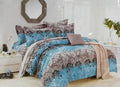 SMTE - 6 Pieces Flowered Duvet Cover Set