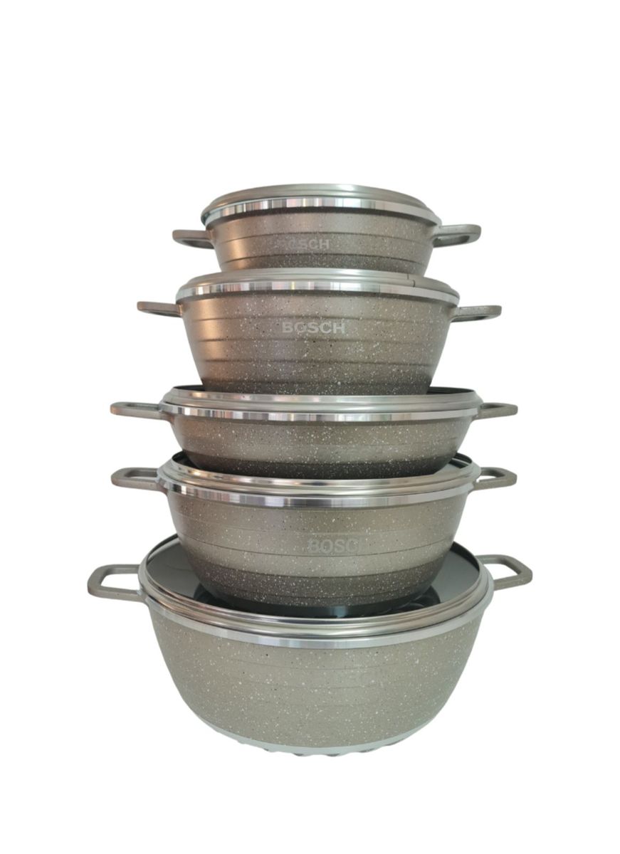 SMTE - 10 Piece Bosch Non Stick Pot Set - Gold