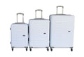 SMTE - White ABS 3Piece Hard Shell Luggage SetSpinner Wheels,Telescoping Handles