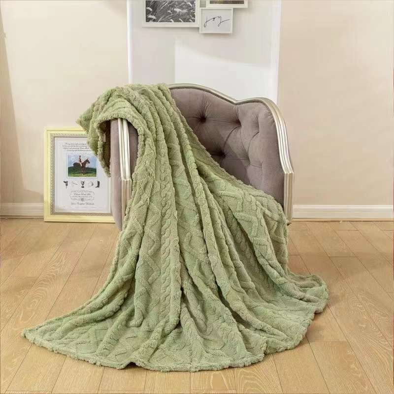 SMTE - Warm Throw Fleece Soft Blankets DoubleGreen