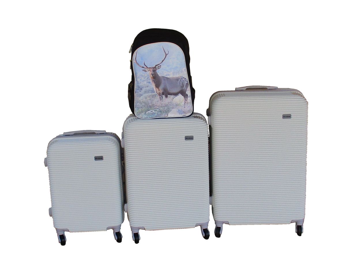 SMTE - School BackpackStag Deer Print & MultiCompartment with 3Piece Luggage
