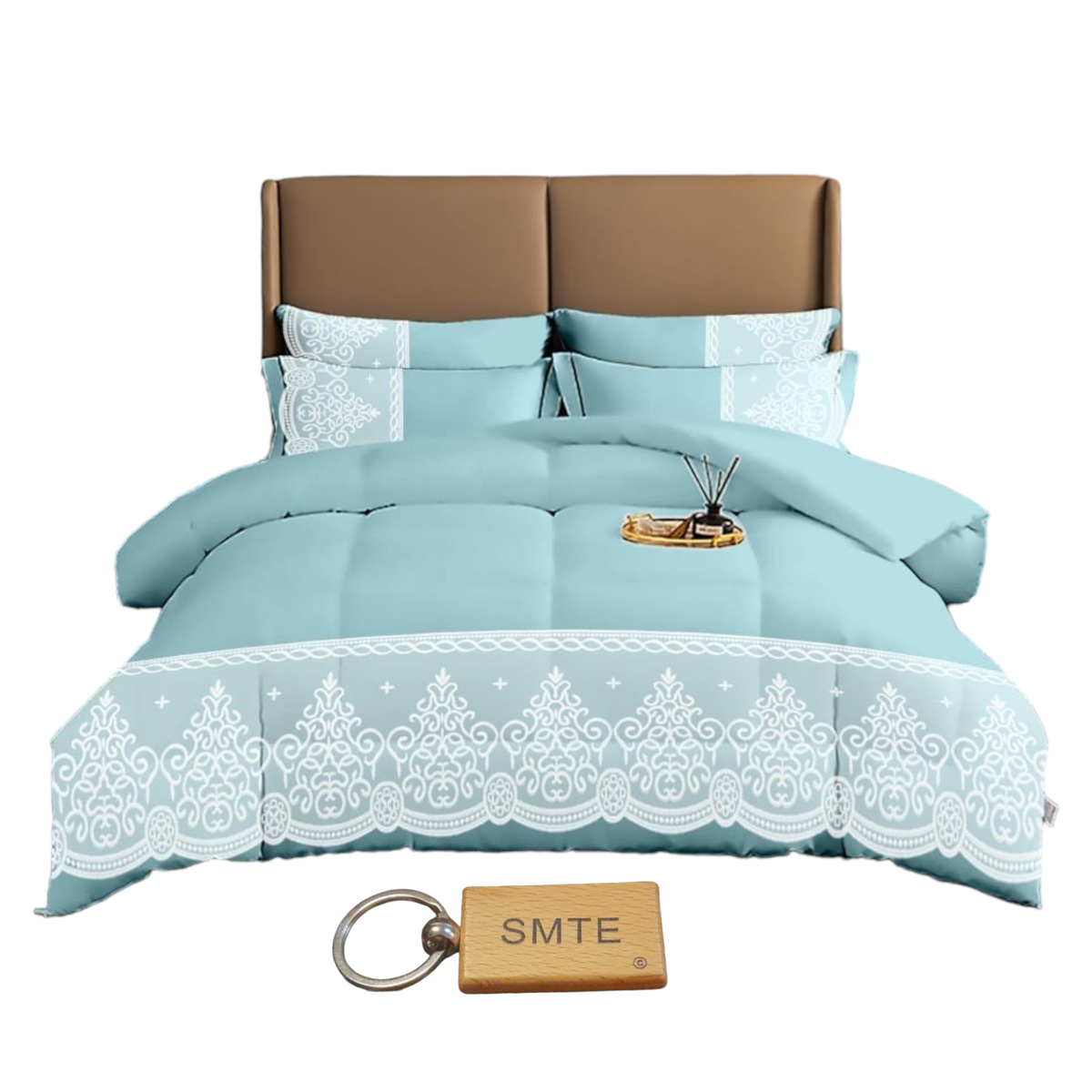 SMTE - Bedspread Set with a  KeyringDL5PC5PieceBlue