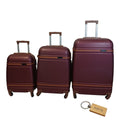 SMTE - 3 Piece Premium Bullet Luggage CollectionPurple