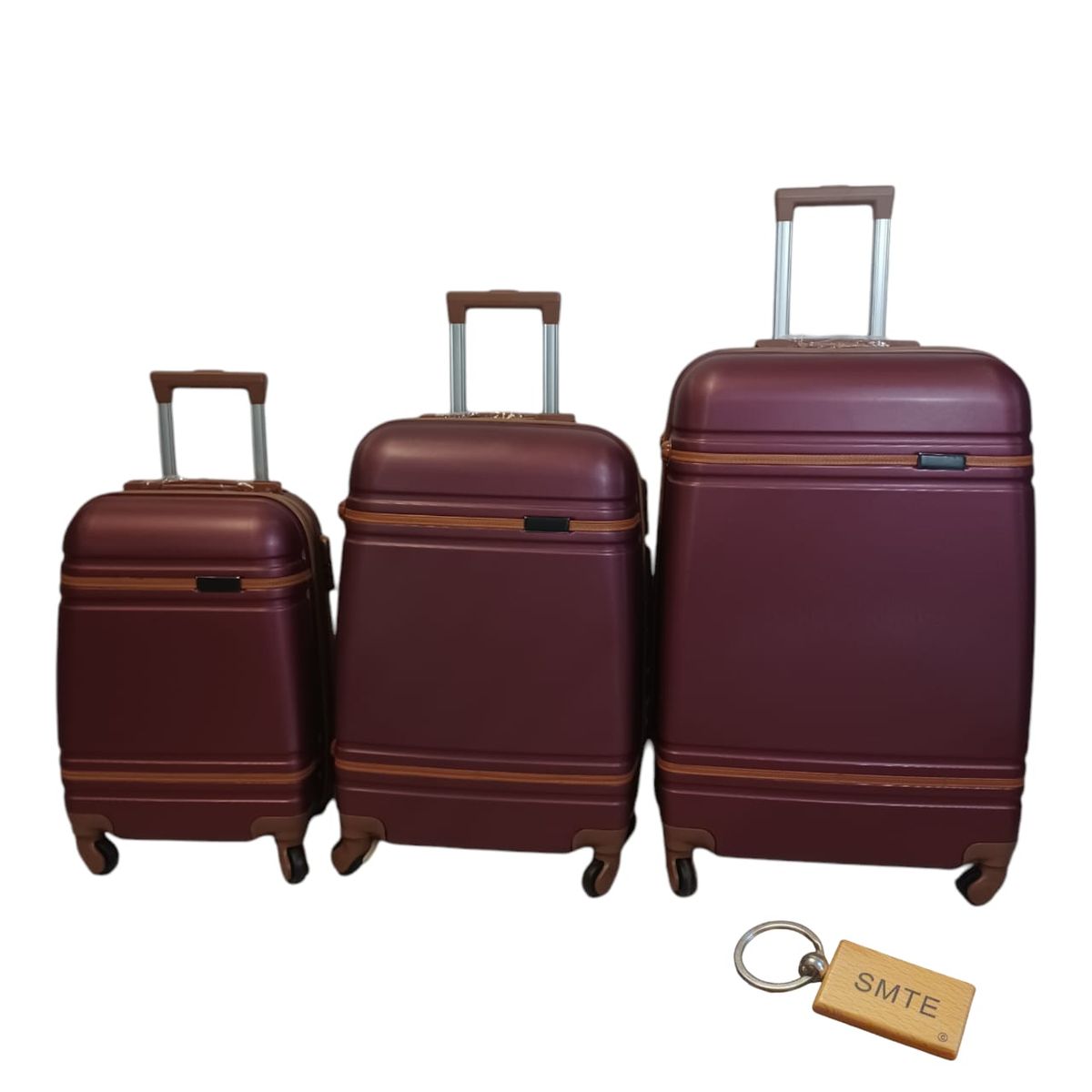 SMTE - 3 Piece Premium Bullet Luggage CollectionPurple