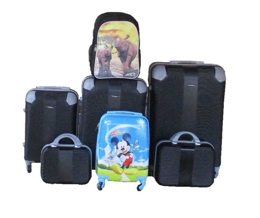 SMTE - 5Piece ABS Hard Shell Luggage Set with Spinner Wheels & Mickey Case
