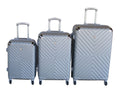 SMTE - 3Pcs ABS Hardshell Luggage Set Spinner Wheels, Telescoping Handle Silver
