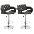 SMTE - Adjustable Leather Bar Stool - Set of 2