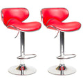 SMTE - Adjustable Height Chairs, Bar Stools - Set of 2 - Red