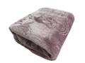 SMTE - Queen Size Embossed Pattern Pure Mink Super Soft Blanket - Light  Purple