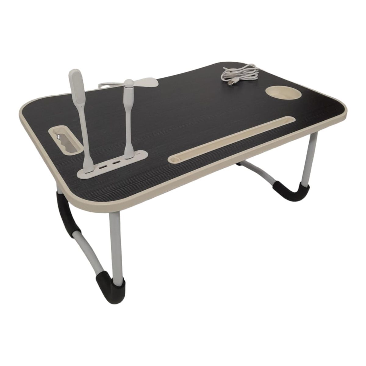 SMTE - Collapsible USB Port Laptop Desk.-F24 - Black