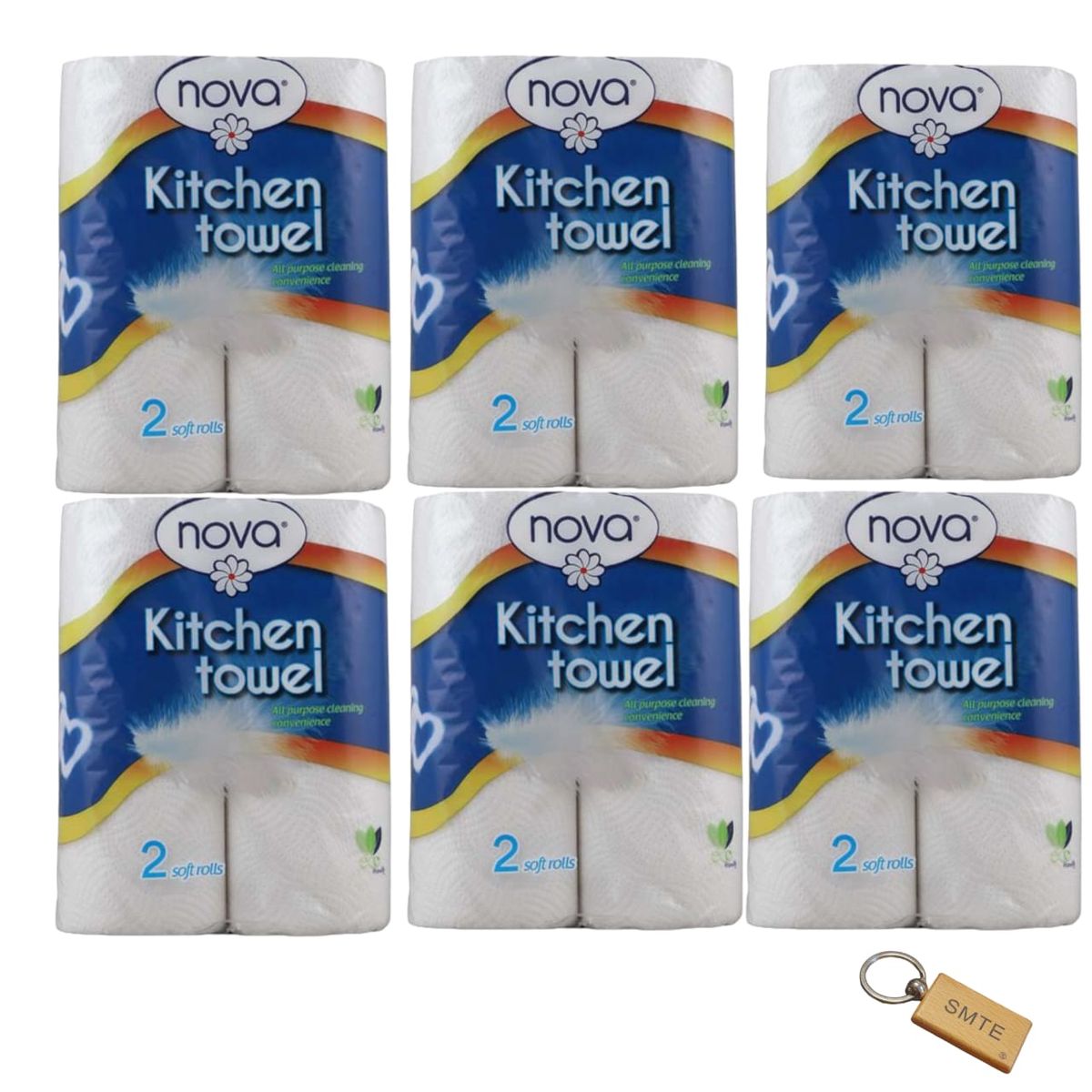 SMTE - Quality Paper TowelKitchen Towel12Rolls50Sheets with  Keychain
