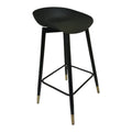 SMTE - Aia Quality Sturdy Square Bar Stool Black Legs 75cm - Black