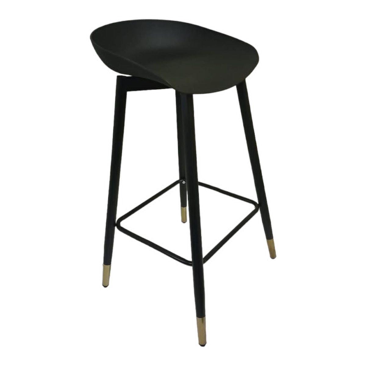 SMTE - Aia Quality Sturdy Square Bar Stool Black Legs 75cm - Black