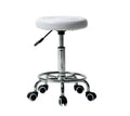 SMTE - White Modern and Adjustable Mini Bar Stool with Wheels