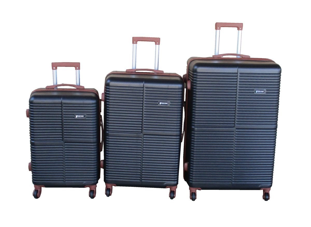 SMTE - Galaxia 3Piece HardShell ABS Luggage Set Spinner Wheels, Combination Lock