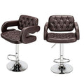 SMTE - Pair of - MAK Faux Leather Luxury Barstools with armrests - Brown
